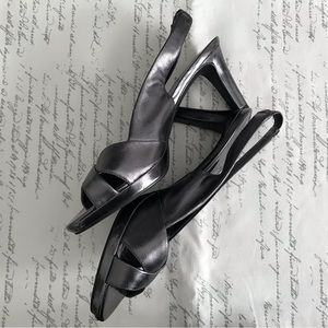 On Sale for $18.00!,Silver Bronze Ophelia Open-toe Crossover Slingback Shoes